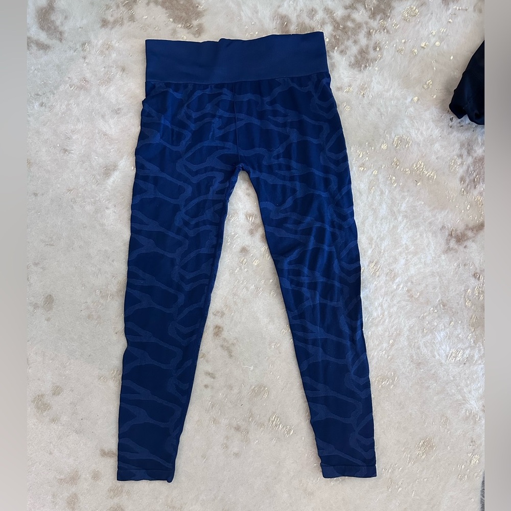 Marika Women's Blue Wave "Lemmy" seamless ankle Leggings size Large